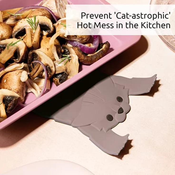 OTOTO Scaredy Cat Trivet, Silikon Topfuntersetzer für heiße Gerichte, rutschfest und hitzebeständig, niedliche Küchendekoration und Geschenkidee für Katzenliebhaber – Bild 4