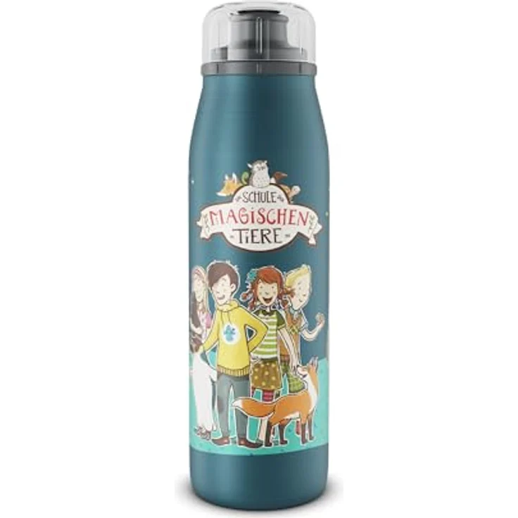 alfi KIDS ISO BOTTLE 500ml, blaue Isoliertrinkflasche aus Edelstahl, 12 Stunden heiß, 24 Stunden kalt, auslaufsicher mit Drehverschluss, für Kohlensäure geeignet, BPA-frei – Bild 1