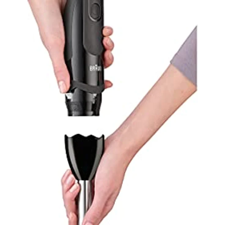 Braun MQ 5237 BK Multiquick Stabmixer Set, 1000W, 0,6L Mixbehälter, 21 Geschwindigkeiten, Kunststoff, schwarz – Bild 3