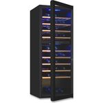 Exquisit Weinkühlschrank 2 Zonen, Platz für 78 Flaschen, Umluftventilator, LED-Beleuchtung, WS2-78-GTE-160G schwarz