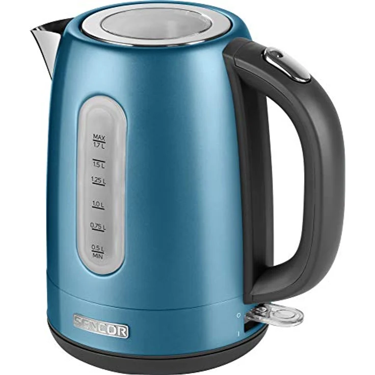 SENCOR SWK 1772BL Wasserkocher aus Edelstahl mit abnehmbarem Filter (2150 Watt, Ein - Aus-Schalter mit Hintergrundbeleuchtung , Volumen 1,7 L.) metallic blau – Bild 2