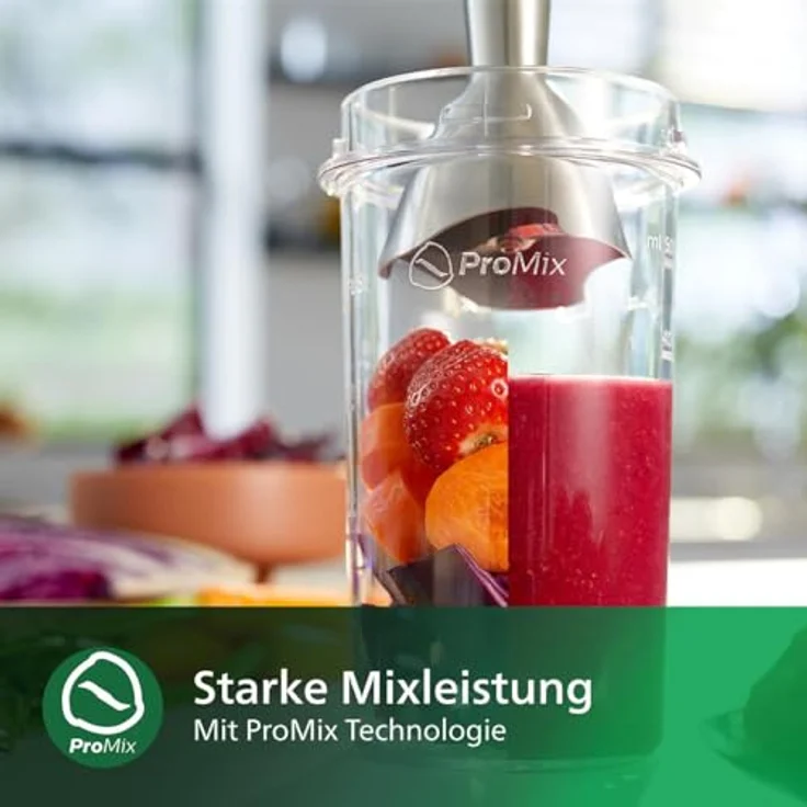 Philips ProMix Stabmixer HR2534-00 (650 W, Spritzschutz, inkl. Messbecher) weiß, Metall – Bild 6