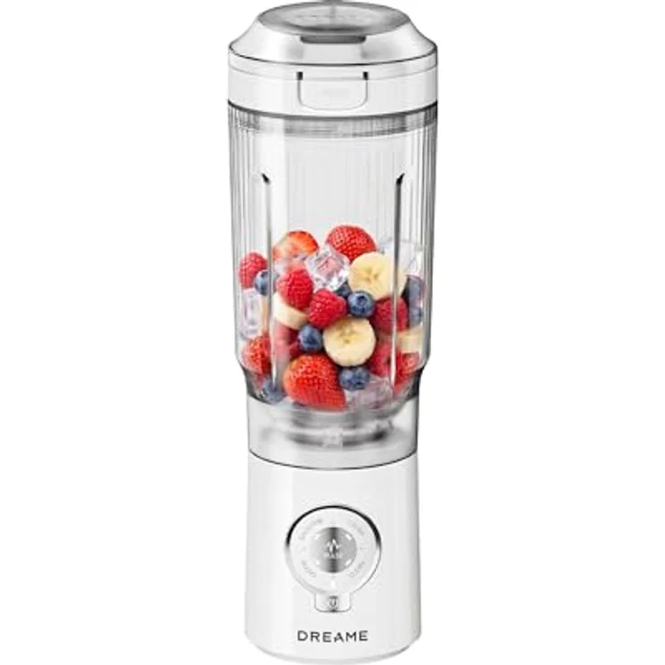 DREAME PortFresh Tragbarer Mixer, abnehmbares Motorgehäuse, 880 ml BPA-freier Mixbecher, 5 voreingestellte Funktionen, Selbstreinigungsmodus, spülmaschinenfest, Weiß – Bild 1