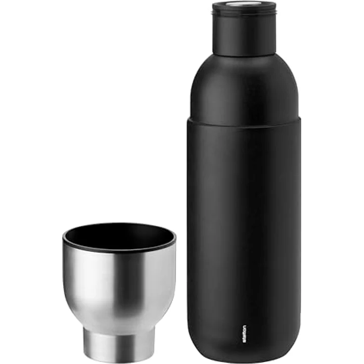 Stelton Isolierflasche Keep Warm Black, Trinkflasche, Edelstahl, Kunststoff, Schwarz, 0.75 Liter, 366 – Bild 2