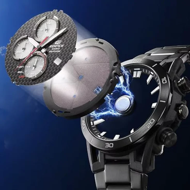 Casio Watch EFS-S640DC-1AVUEF, Solarbetriebene Chronograph-Uhr, Schwarz – Bild 3