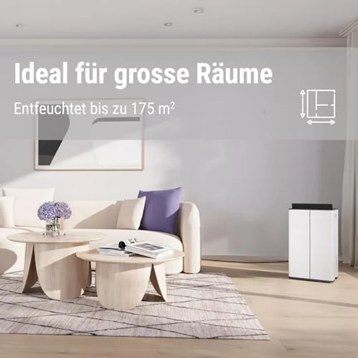 Stadler Form Lukas Pro, 2-in-1 Luftentfeuchter und Luftreiniger, 50 L/24 h, für Räume bis 175 m², HEPA-Filter, WiFi, leise, elektrisch, weiss – Bild 4