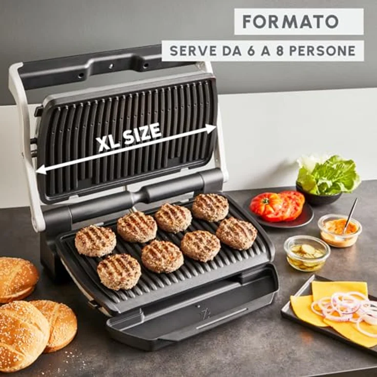 Moulinex Optigrill+ XL Elektrogrill, ideal zum Kochen von Fleisch, Fisch und Gemüse, mit Kochanzeige und 9 automatischen Programmen, Antihaftplatten, leicht zu reinigen, GI7278 – Bild 2