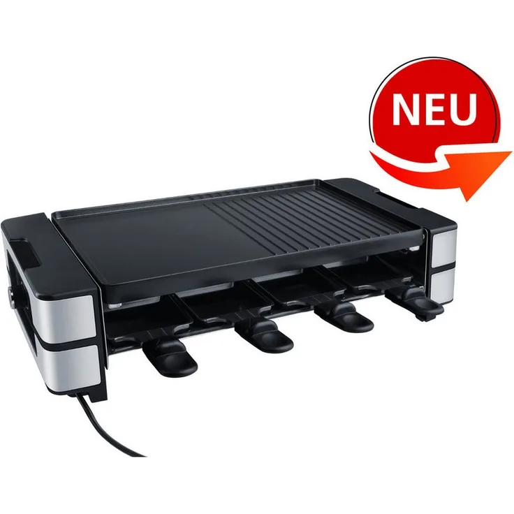 Steba Raclette STE RC 180 GUSS, Gusseisen-Platte mit gleichmäßiger Wärmeverteilung für gesellige Abende