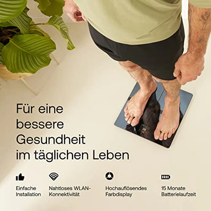 Withings Body Smart - WIFI-Anschlusswaage mit erweiterter Körperzusammensetzung (Gewicht, Fett-/Muskel-/Knochenmasse, Wasser, Körperfettanteil), Personenwaage, bis zu 8 Benutzer, Weiß – Bild 4