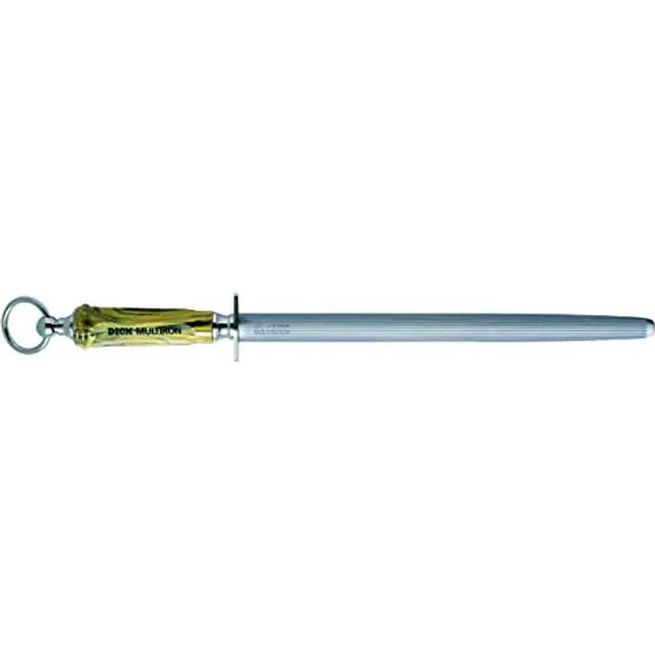 F. DICK Kochwetzstahl Multiron oval 30 cm (Griff ergonomisch, Wetzstahl, Oberflächenhärte über 65° HRC, Schleifwerkzeug für Kochmesser) 76503300