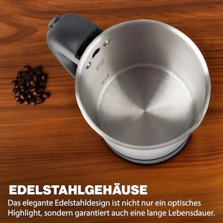 Clatronic WKR 3624 Reise-Wasserkocher, inox-schwarz – Bild 5