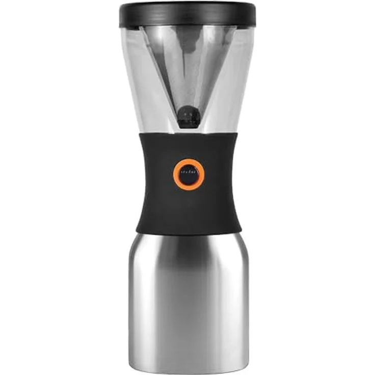 Asobu Eiskaffeebereiter Cold Brew Coffee 1.1 l, Silber Schwarz – Bild 4