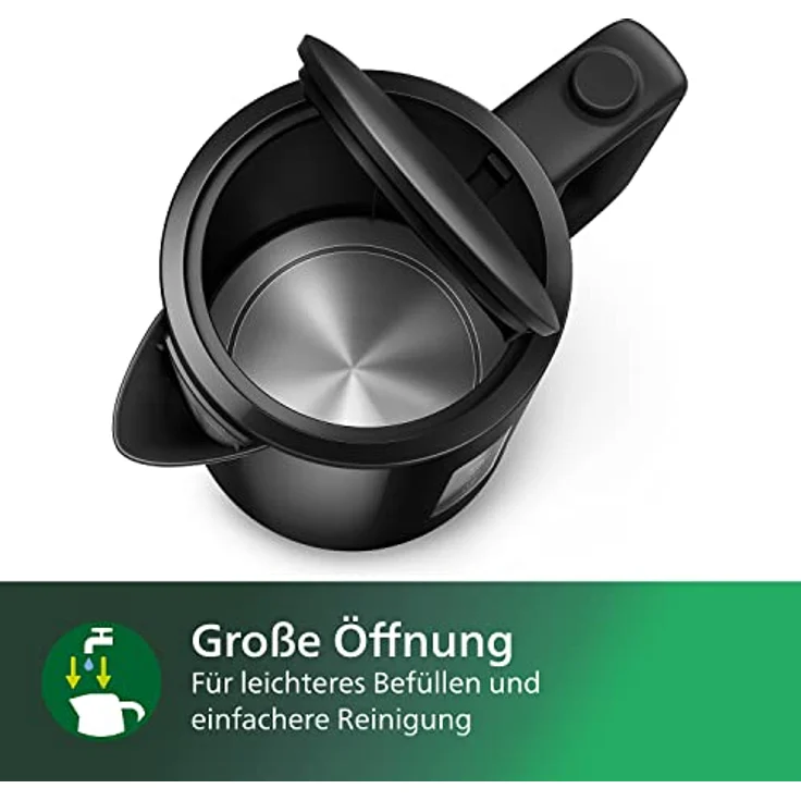 Philips HD9318-20 Wasserkocher Serie 3000, 1,7l, Federdeckel, LED-Anzeige, schwarz – Bild 3