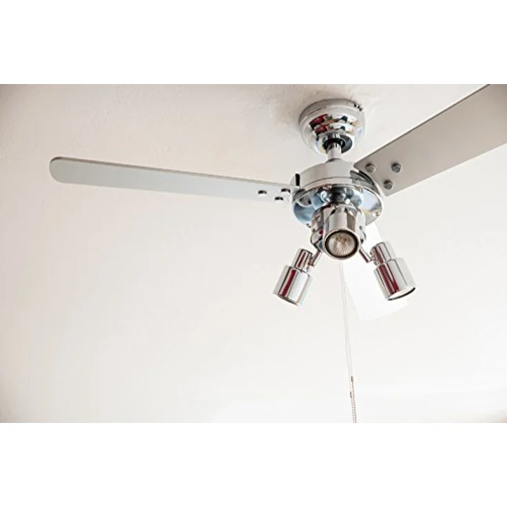 Pepeo Cyrus Deckenventilator Deckenleuchte Chrom 107 cm FN44444 – Bild 5