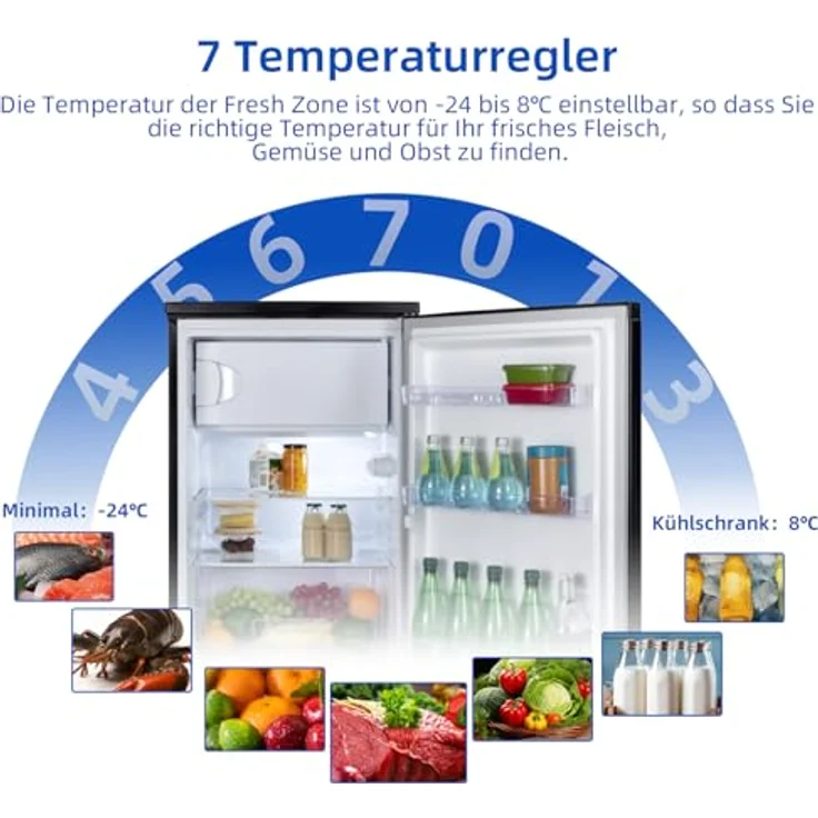 CHIQ 107 Liter Kühlschrank, Schwarz, Mikro-Gefrierfach, Vario Box, Geräuscharm, 12 Jahre Garantie auf den Kompressor - Preisvergleich – Bild 5