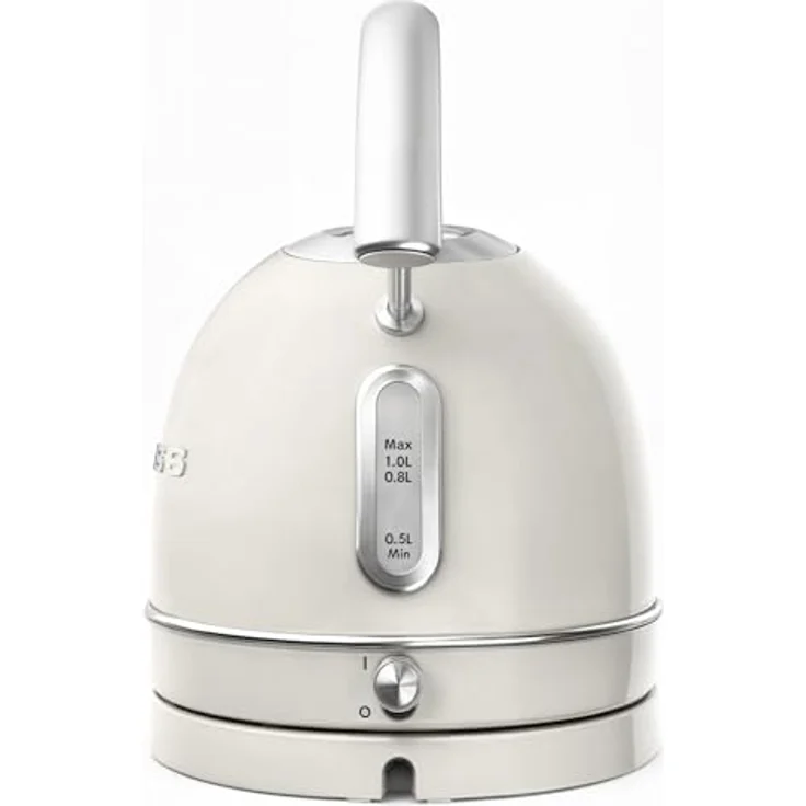 SWEISS Elektrischer Wasserkocher KTL8 Vintage, 1,5 l Edelstahl, 2200 W, 360° Sockel, beige – Bild 4
