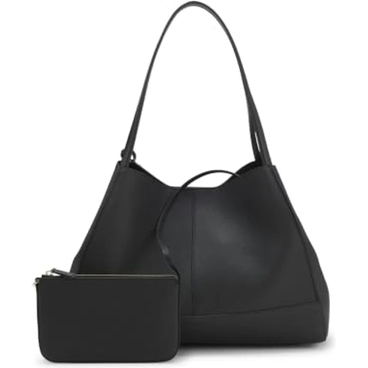 Boss Ameline Shopper Tasche, 100% Leder, 42 cm, schwarz – Bild 2