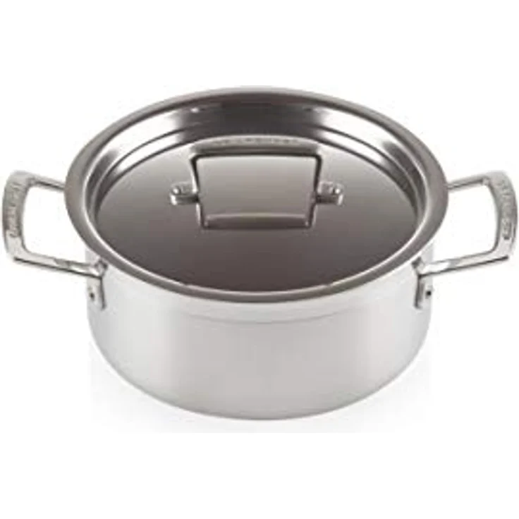 Le Creuset Bratentopf aus 3-ply Edelstahl, Ø 20 cm, Für alle Herdarten inkl. Induktion geeignet, Silber, 96200720001000 – Bild 1