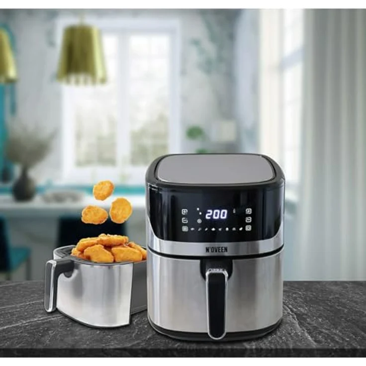 N'OVEEN N'oveen Fritteuse ohne Öl, AF550, Schwarz, 1600 W, 6,5 l - Hochwertige Abmessungen, langlebig, flexible Gestaltung – Bild 5