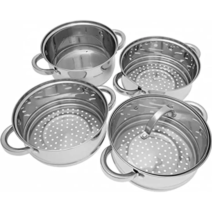 Klausberg Mantowarka Dampfkocher 20cm Set Induktion Kochtopf Dampfgarer Glasdeck 5 Elemente KB-7140 – Bild 4