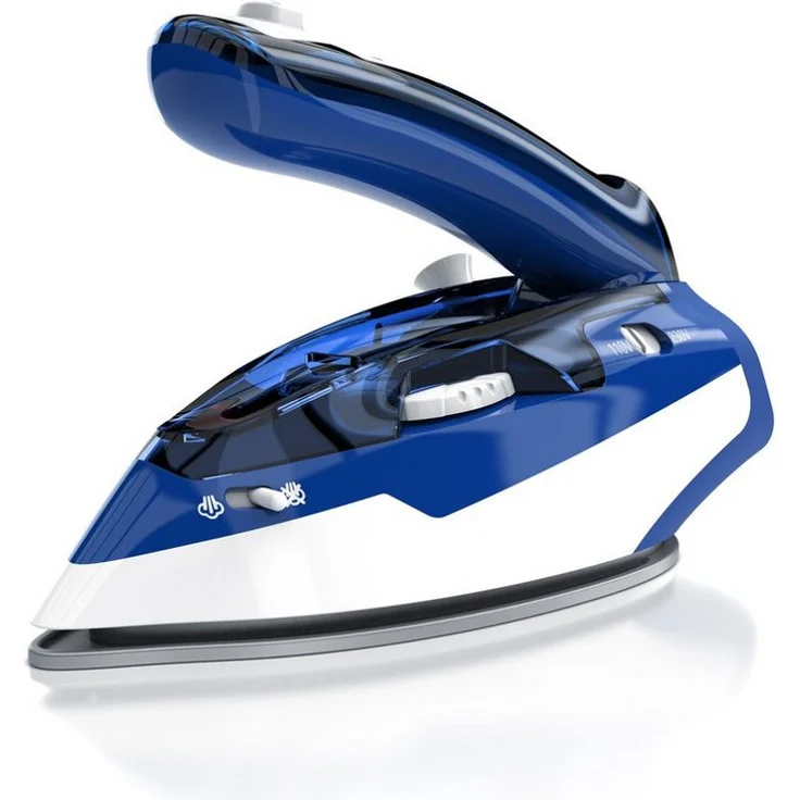 MyBeo Faltbares Reise-Dampfbügeleisen, 1100 W, Antihaft Edelstahl Gleitsohle, Dual-Voltage 110/230V, kompakt und leicht mit Dampfstoß-Funktion