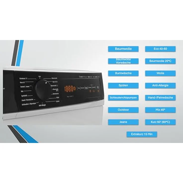 Daewoo WM612T2TWB0DE, 6 kg Frontlader Waschmaschine, Energieeffizienzklasse A, 1200 U/Min, Aqua Stop, Allergy Safe, 15 Min Kurzprogramm, LED-Display, Weiß – Bild 4