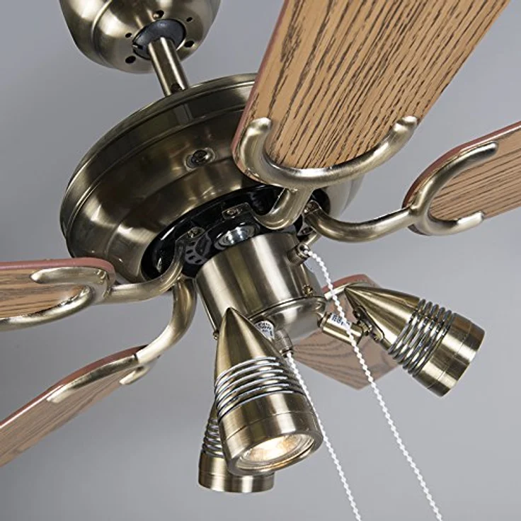 Qazqa - Modern Deckenventilator mit beleuchtung Bronze - Mistral 42 I Wohnzimmer I Schlafzimmer - Stahl Rund - LED geeignet GU10 – Bild 6