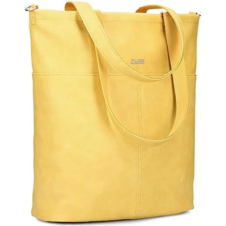 Zwei Mademoiselle.M Shopper Tasche, 37 cm, gelb, 100% Polyurethan, 37 x 15 x 35 cm