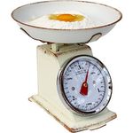 DanDiBo Küchenwaage Waage Analog Retro Mechanisch mit Schüssel bis 3kg Vintage Beige Tara Funktion