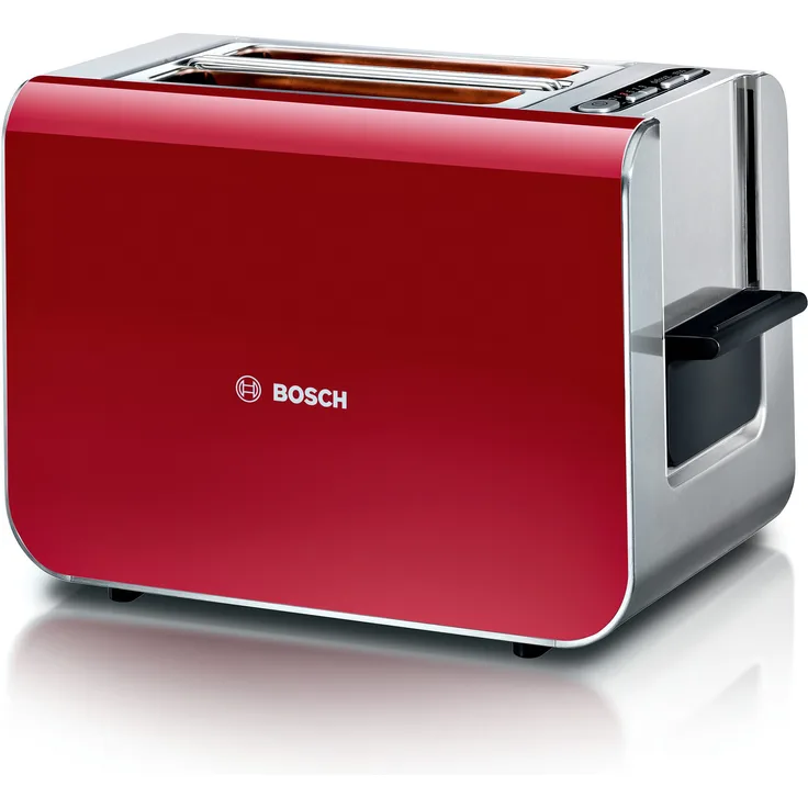 BOSCH Toaster TAT8614N, 860 W, Deep Red, Edelstahlgehäuse
