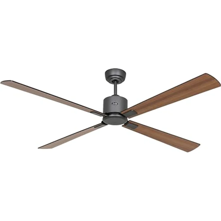 CASAFAN Eco Neo III, Energiespar Deckenventilator mit Fernbedienung, WiFi, 152 cm, basaltgrau mit Wendeflügel in Schwarz - Teak – Bild 2