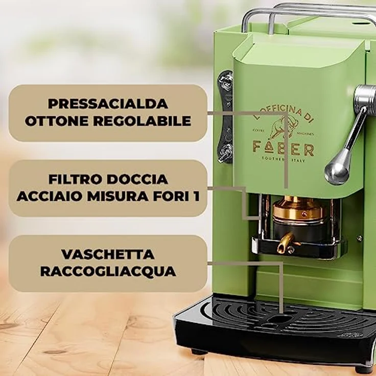 Faber Coffee Machines Pro Deluxe Espressomaschine ESE Pad 44 mm, einfache Reinigung, Tassenwärmer, schnelles Aufheizen, elegantes Design – Bild 3