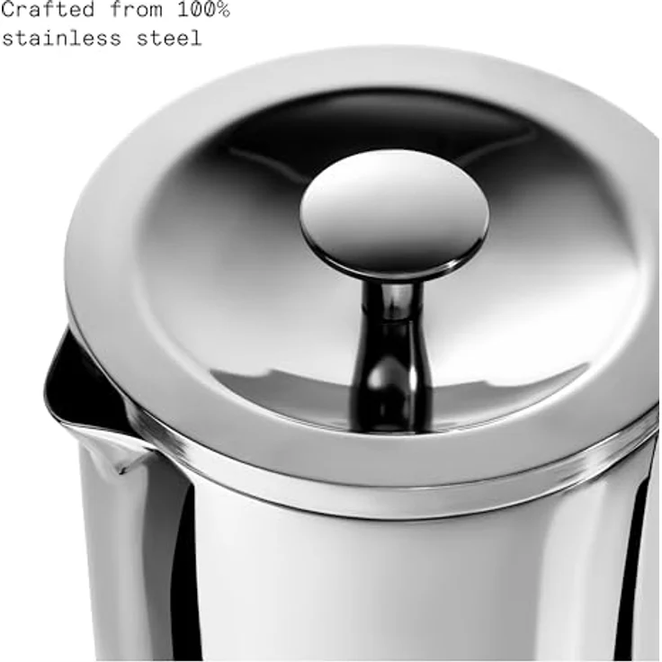 aarke Coffee Press – Premium Kaffeepresse aus Edelstahl, Doppelwand-Vakuumisolierung, Auslaufsicherer Ausguss, 8 Tassen – Bild 3