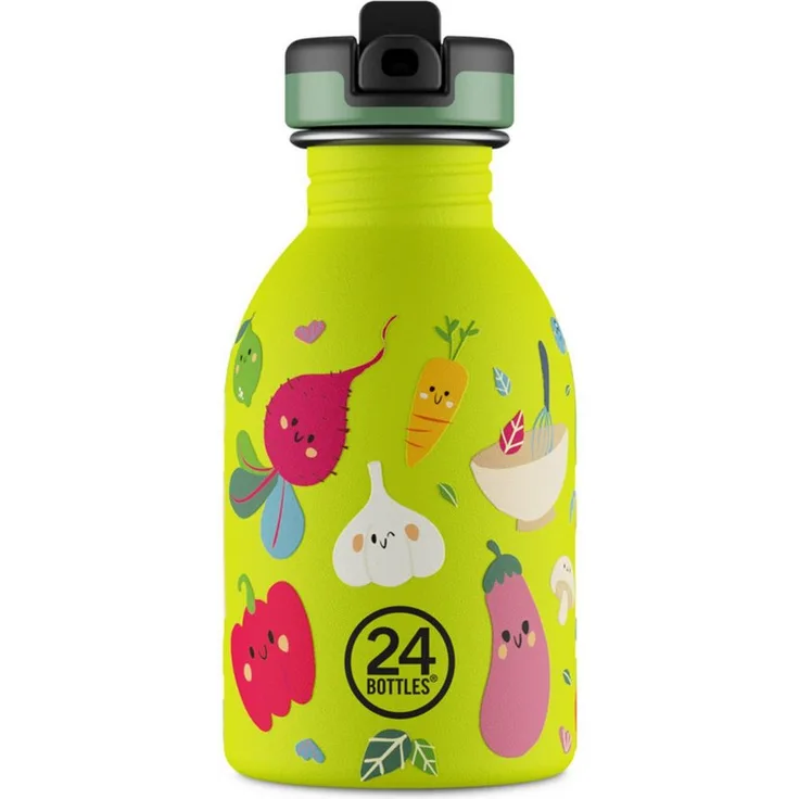 24 Bottles Trinkflasche Kids Urban, Edelstahlflasche mit auslaufsicherem Strohhalm, leicht und tragbar