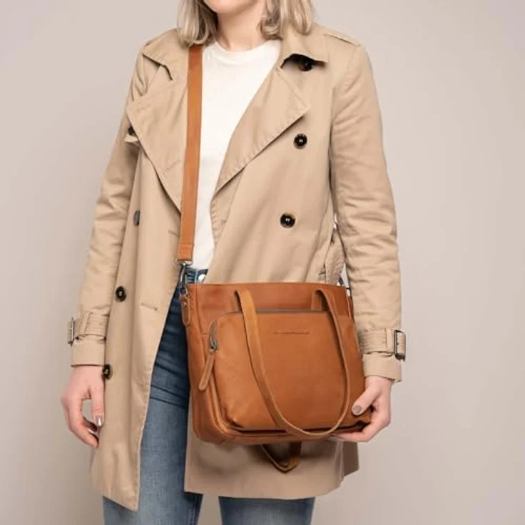 The Chesterfield Brand Shopper Alicante, gewachstes Rindleder, hellbraun, 35 x 14 x 26 cm – Bild 2