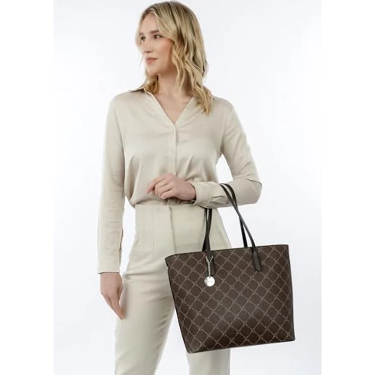 Tamaris Shopper TAS Anastasia, für Damen in Echtleder-Optik mit Karo-Design, Schwarz – Bild 3