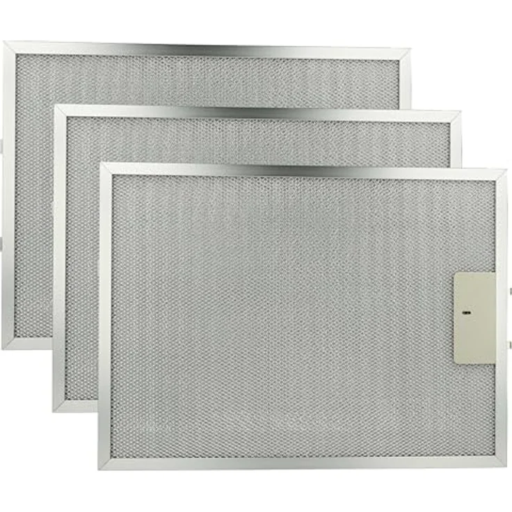 vhbw 3x Metallfettfilter für AEG Dunstabzugshaube DU 4361-D, DU 4161-W - 38 x 28,3 x 0,9 cm, spülmaschinenfest, silber – Bild 1