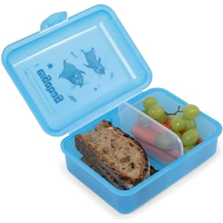 ergobag Brotdose mit Motiv und Trennfach BPA-frei Spülmaschinenfest Robust Kinderfreundlich Dino - Grün – Bild 3