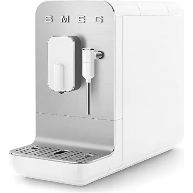 Smeg BCC02WHMEU Kaffeevollautomat 50s Style, 1,4 l Wassertank, mit integriertem Mahlwerk und Milchaufschäumdüse, weiß – Bild 2