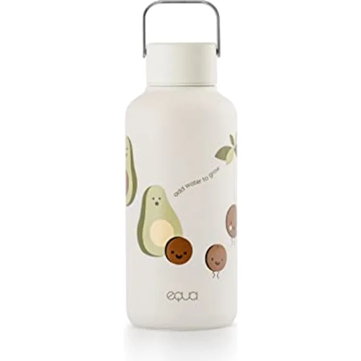 equa Trinkflasche Timeless Avoc, 600 ml, leichte Edelstahlflasche im zeitlosen Design
