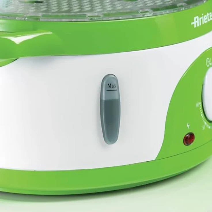 Ariete 911 Healty Steam Elektrischer Dampfgarer mit Timer 60', 3 Körben, Wasserstandsanzeige, Behälter, platzsparend, 800 W, 9 l, Weiß-Grün – Bild 4