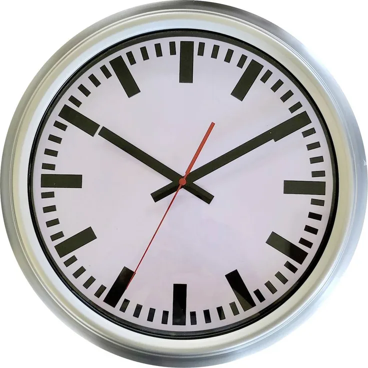 EUROTIME ET-56451-07 Funkuhr, funkgesteuerte Wanduhr mit präziser Zeitsynchronisation, schwarz