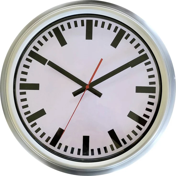 EUROTIME ET-56451-07 Funkuhr, funkgesteuerte Wanduhr mit präziser Zeitsynchronisation, schwarz