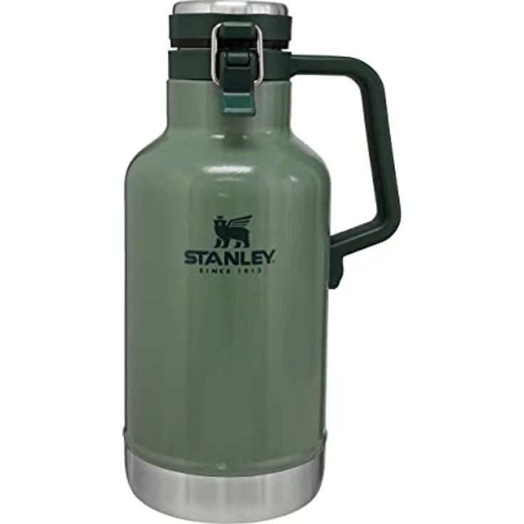 Stanley Classic Easy-Pour Growler Thermoskanne 1.9 Liter - Hält Bier 24 Stunden Kalt & Frisch - Edelstahl Thermosflasche - Auslaufsicher - Spülmaschinenfest - Hammertone Green – Bild 3