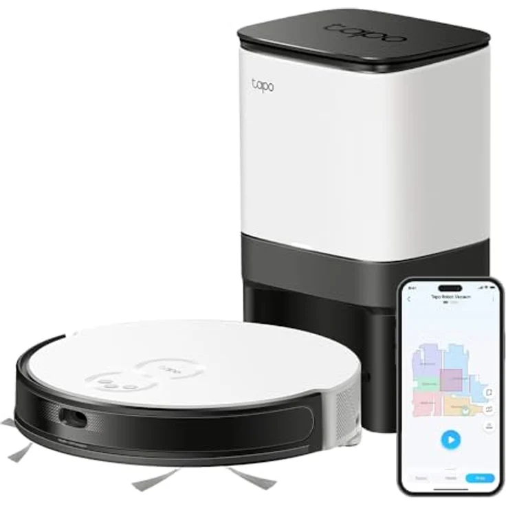 TP-Link Tapo RV20 Mop Plus, MagSlim LiDAR Roboter mit Navigation + Intelligente automatische Entleerungsstation, 2700Pa Starksaugung, 3 Stunden Dauerreinigung – Bild 2
