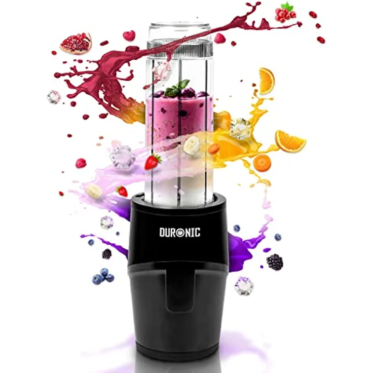 Duronic BL510 Mini-Standmixer | Mini Smoothie Maker | Standmixer 23.000 U/min | 500 W Elektrischer Blender | Shake Mixer mit 570 ml Trinkflasche to go (BPA-frei) | Obst Gemüse Frucht Saft Entsafter