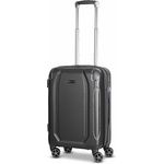 bugatti Valencia Handgepäck Koffer | Cabin Max Trolley mit 4 Rollen, arretierbarem Griff & Kreuzpackgurt | 38 cm x 24 cm x 55 cm, Schwarz