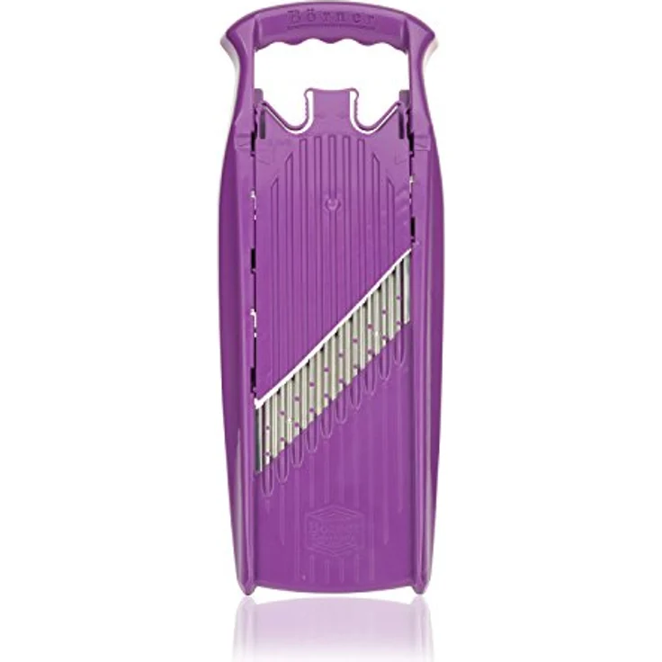 Börner Welle-Waffel PowerLine Gemüsehobel (Violett) • Wellenschneider für Gemüse • Wellen-/Waffelschnitt • Kartoffelhobel für Gitterkartoffeln – Bild 1