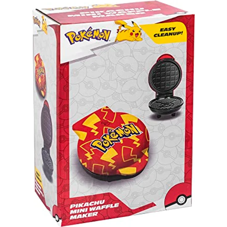 Mad Monkey Pokémon Mini-Waffeleisen Pikachu, offiziell lizenziert mit Thermostat für gleichmäßige Bräunung und Dual-Leuchte – Bild 7