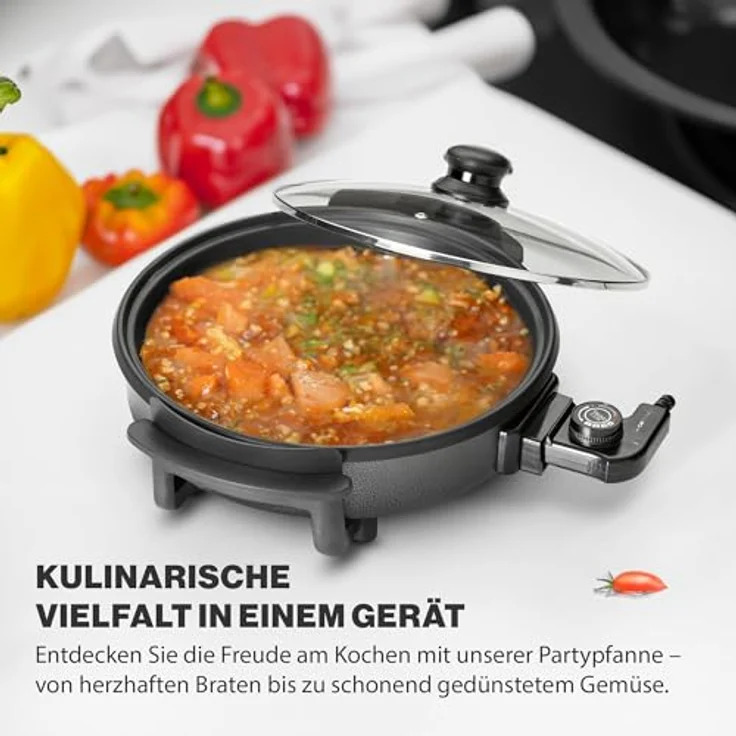 Clatronic PP 3401 Partypfanne zum Kochen, Braten, Dünsten, Auftauen und Warmhalten, 1550 Watt – Bild 4